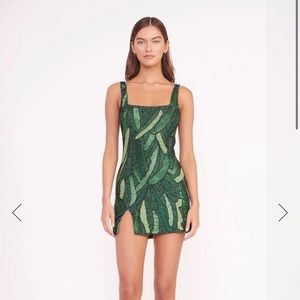 STAUD LE SABLE DRESS GREEN PALM